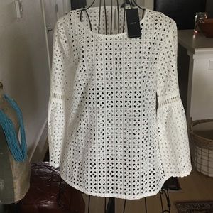 Joes White beautiful open work top!NWT